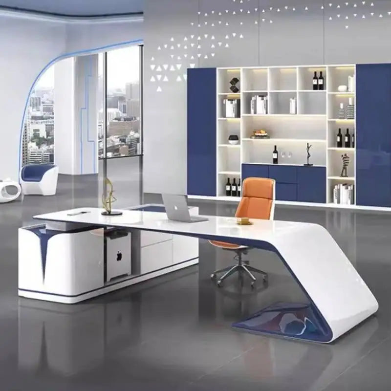 Simple Baked Boss Desk Modern President Creative Large Class Office Desk Special-shaped Manager Mesa De Escritorio Furniture