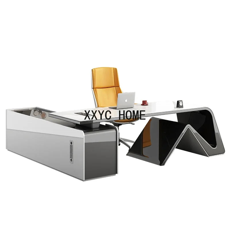 Boss, president, simple modern big desk, manager's supervisor's desk, office  and chair combination, abnormity