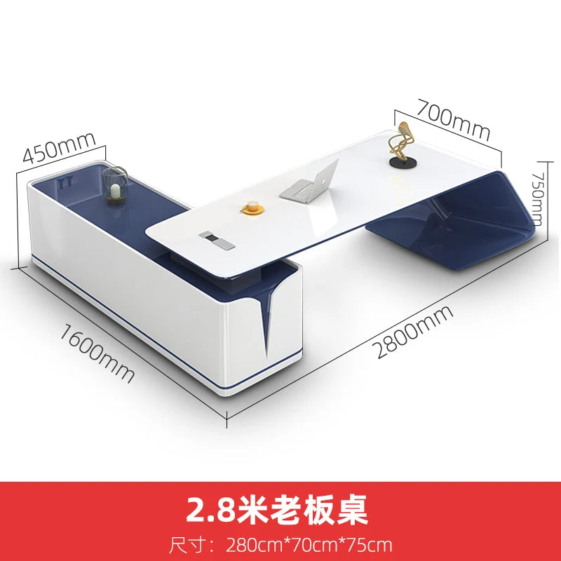 Simple Baked Boss Desk Modern President Creative Large Class Office Desk Special-shaped Manager Mesa De Escritorio Furniture