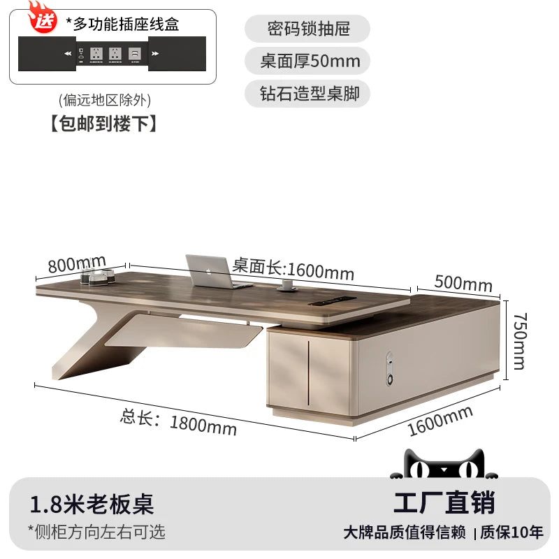 Design European Office Desk Modern Computer Standing Executive Office Desk Minimalist Organizers Scrivania Commercial Furniture