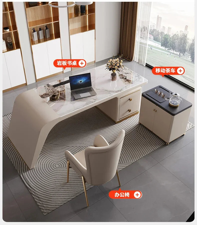 Designer Storage Office Desk Writing Asthetic Drawers Organizer Computer Desks Gaming White Mesa Para Computador Furniture