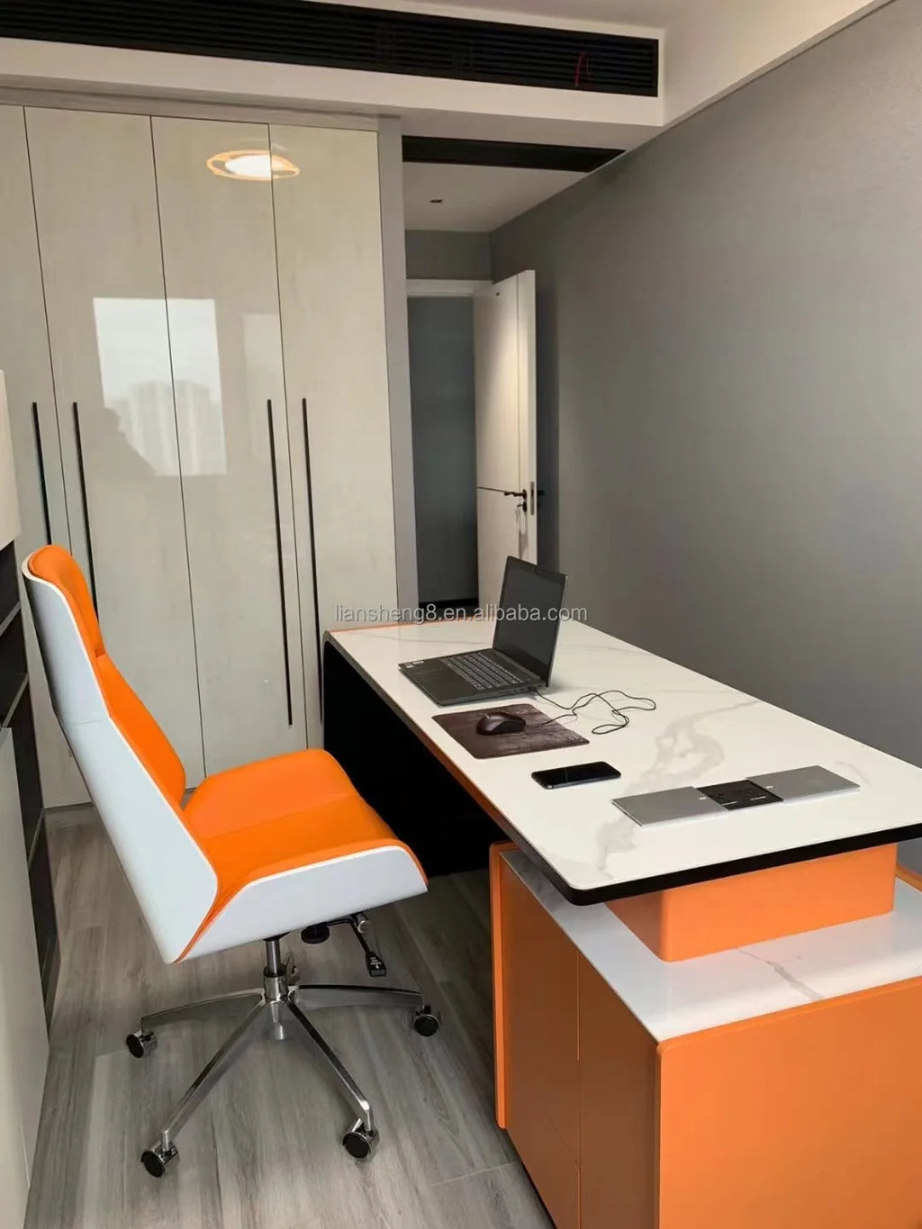 Office Desk Home Escritorio De Oficina Furniture Design Strong Mobilier De Bureau Home Executive Boss Luxury Office Desk GREY