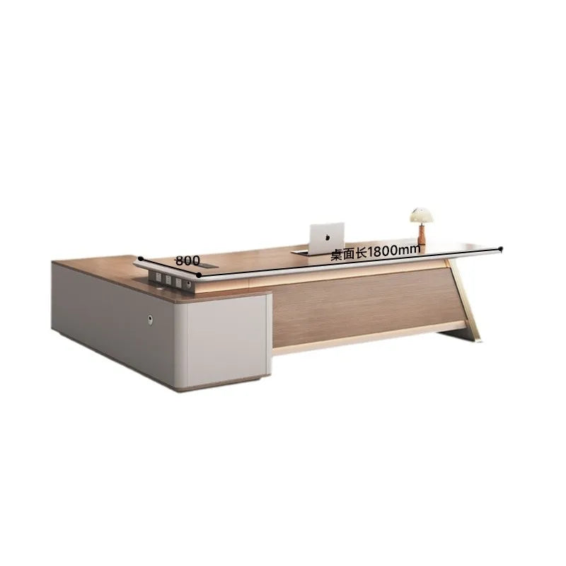 (VIP2) High-end light luxury desk boss desk simple modern paint large desk president desk manager desk and chair combination