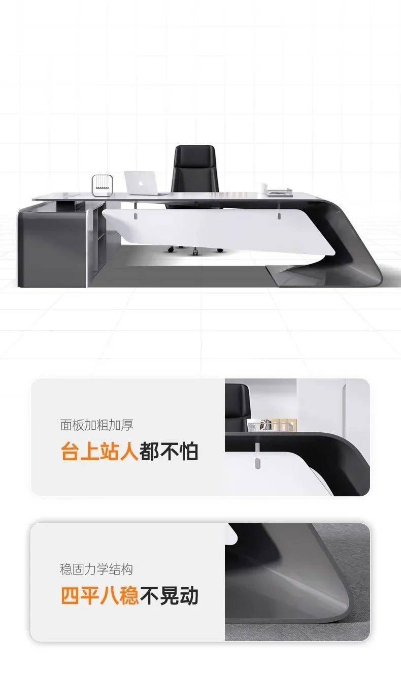 Luxury Long Office Desk Modern Design Storage Multifunctional Office Desk Display Minimalist Mesas Escritorio Trendy Furniture