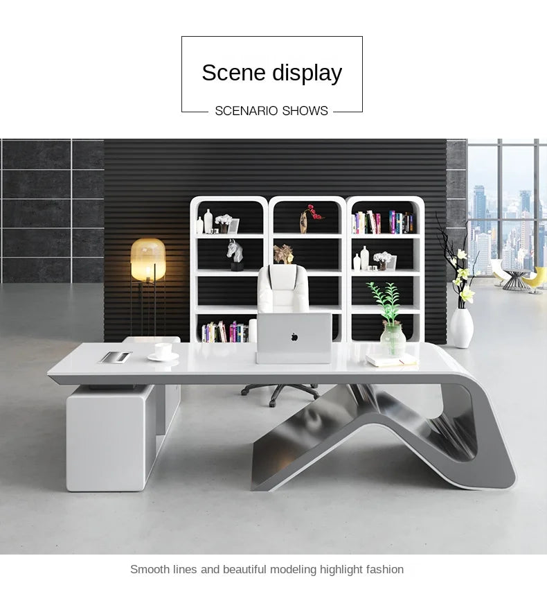 LBZ16 Modern Design  Boss Executive Office Desk With Storage Cabinet CEO Director Manager Executive Desk Office Furniture
