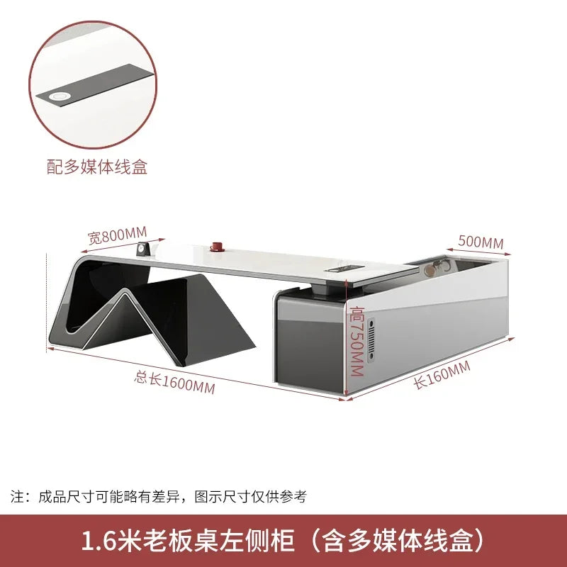 Boss, president, simple modern big desk, manager's supervisor's desk, office  and chair combination, abnormity
