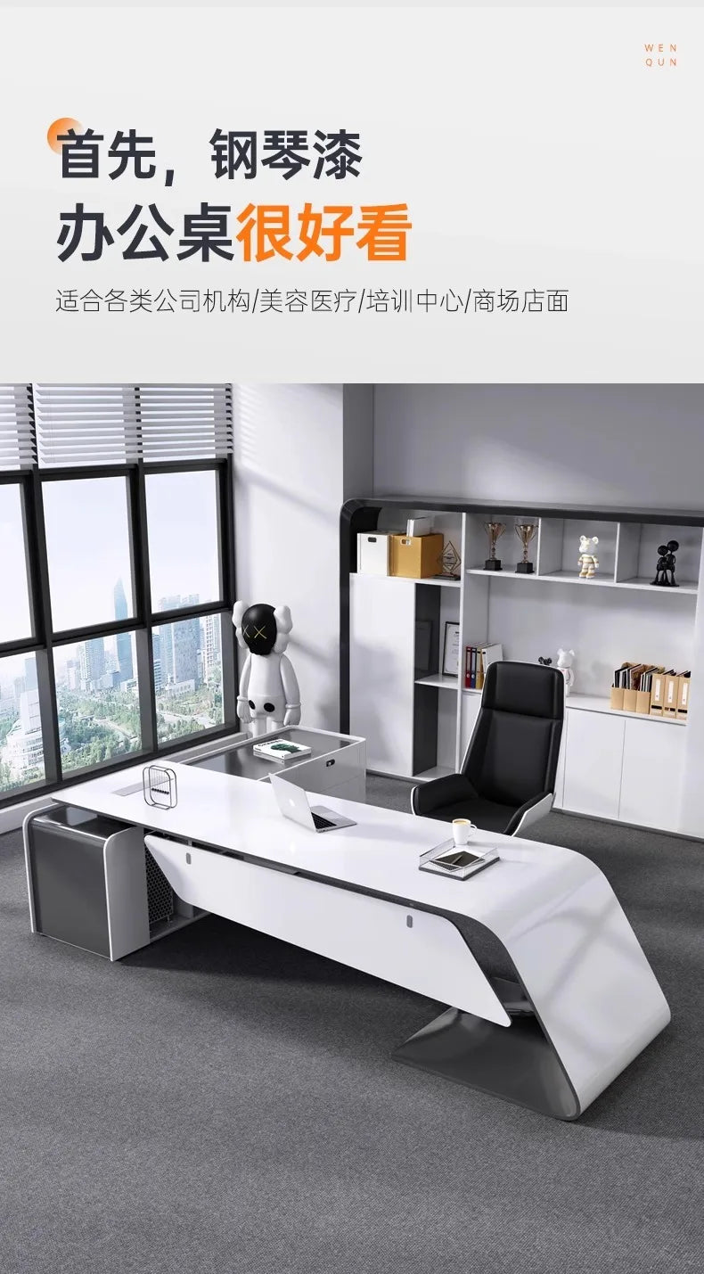Modern Conference Office Desk Adjustable Makeup Luxury Work Office Desk Cabinets Gaming Unusual Unique Wooden Bureau Furniture