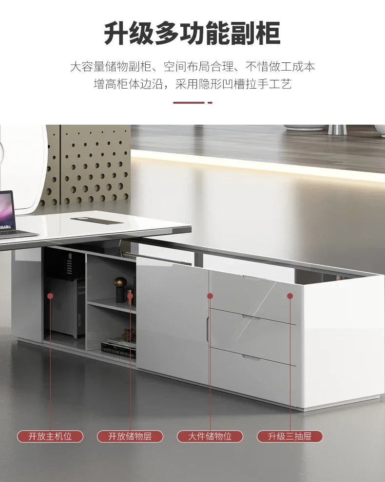 Technology Paint Office Desk Boss Manager's Office Desk Light Luxury Creative Administrative Office Desk