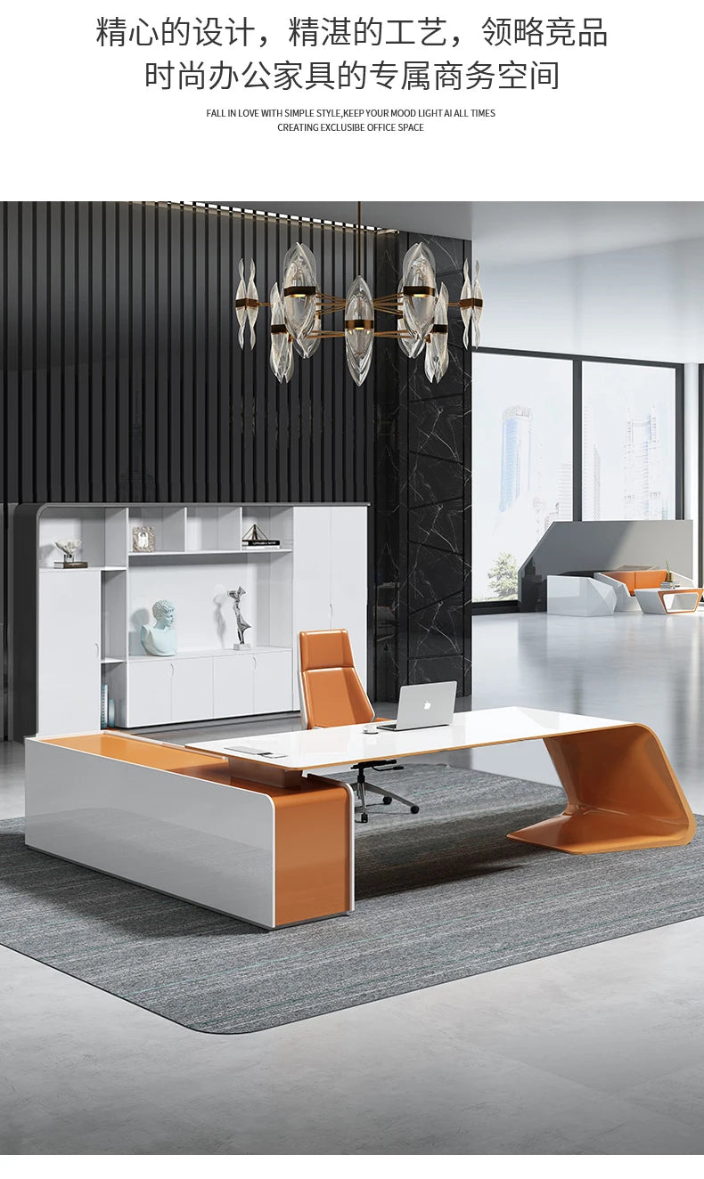 Light Luxury High-end Designer Office Desk Fashionable High-end Modern Simple European Japanese Luxury Office Desk Furniture