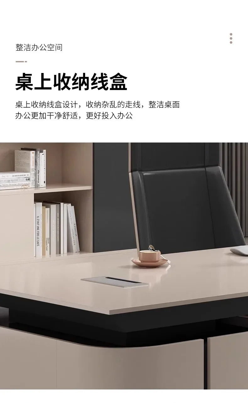 L Shaped Office Desk Sets Boss Modern Light Luxury Cabinet Chairs Computer Designerescritorios Gaming Study Table Furniture