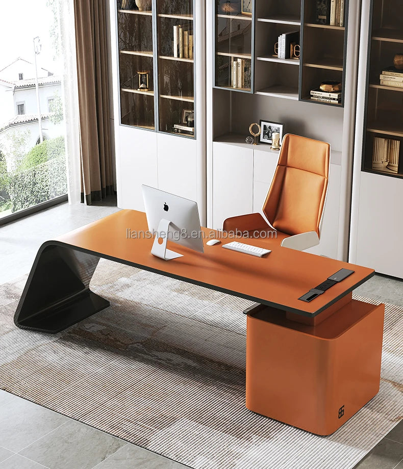 Office Desk Home Escritorio De Oficina Furniture Design Strong Mobilier De Bureau Home Executive Boss Luxury Office Desk GREY