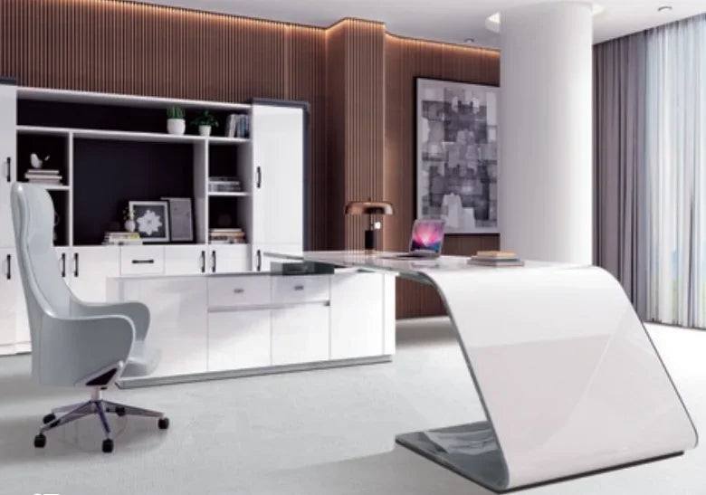 B05 Luxury Executive Leather Boss Desk Modern Design L-Shape Office Furniture for Directors