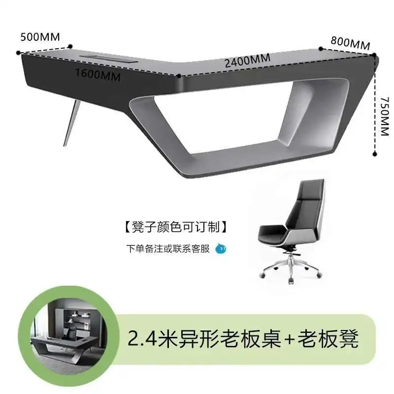 Modern Executive Office Desk - Smart Charging Hub Cable Management Luxury Desktop PC Accessories Bureau De Direction Furniture