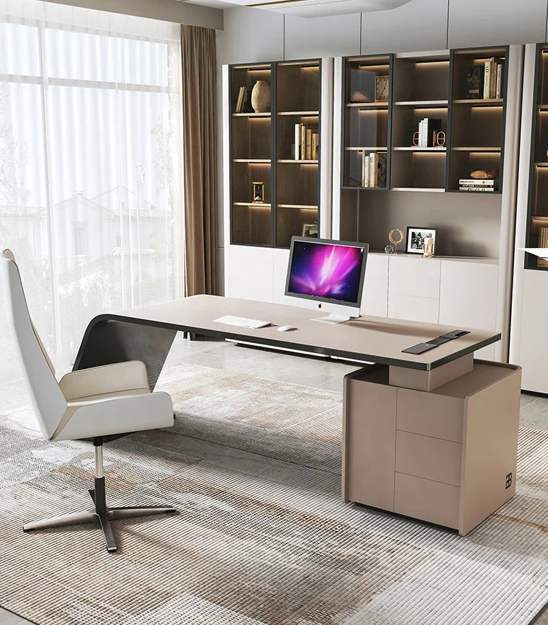 Office Desk Home Escritorio De Oficina Furniture Design Strong Mobilier De Bureau Home Executive Boss Luxury Office Desk GREY