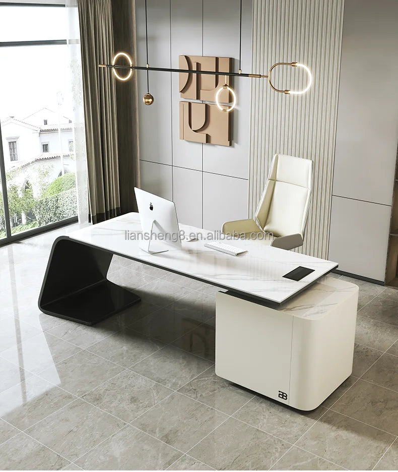 Office Desk Home Escritorio De Oficina Furniture Design Strong Mobilier De Bureau Home Executive Boss Luxury Office Desk GREY