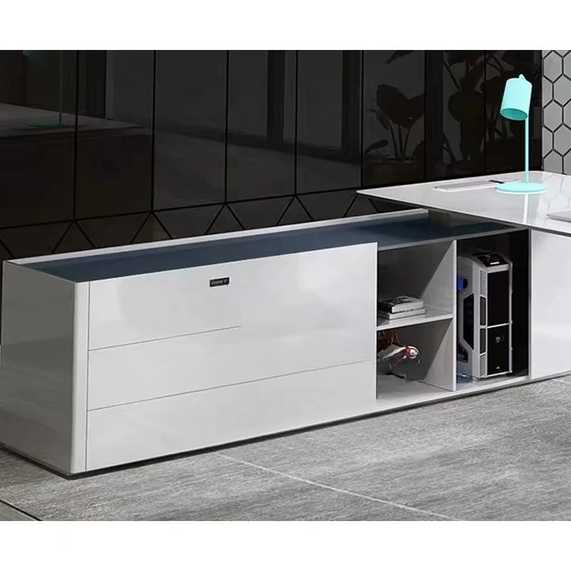 Wholesale Customized Wood Home Office Desk Modern Design L Shaped Boss Office Computer Desk Table