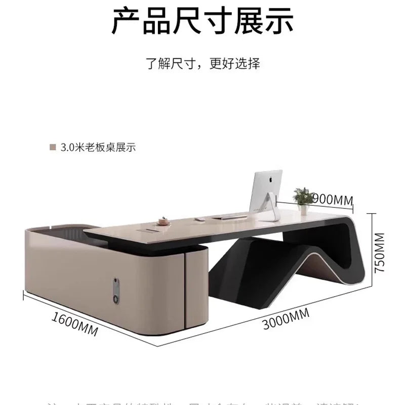 L Shaped Office Desk Sets Boss Modern Light Luxury Cabinet Chairs Computer Designerescritorios Gaming Study Table Furniture