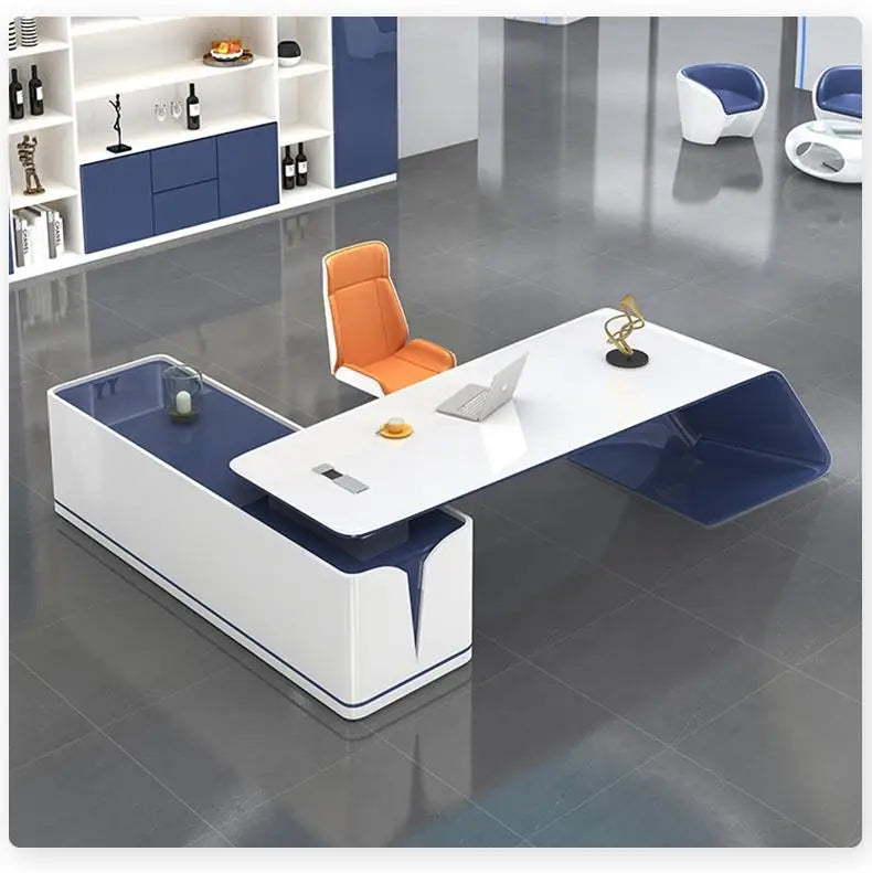 Simple Baked Boss Desk Modern President Creative Large Class Office Desk Special-shaped Manager Mesa De Escritorio Furniture
