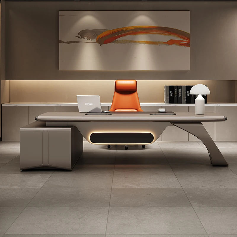 Luxury Floor Office Desk In Stock Secretary In Stock Long Office Desk European Work Bookshelf Escritorio Oficina Desk Furniture
