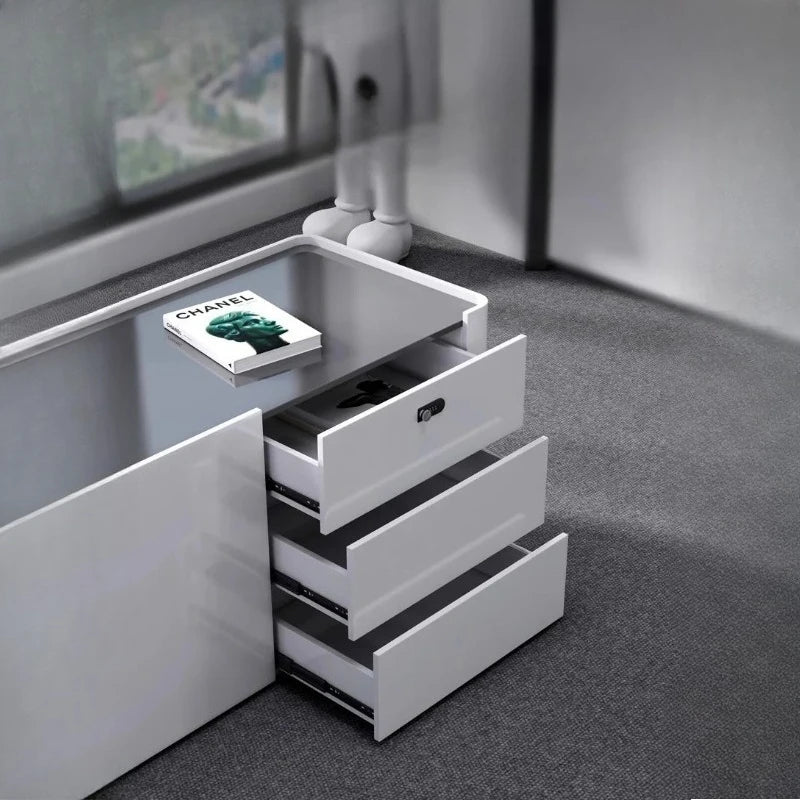 Long Luxury A Desk Design Modern Stationery Furniture Offices Multifunctional Display Minimalist Storage Trendy Mesas Escritorio