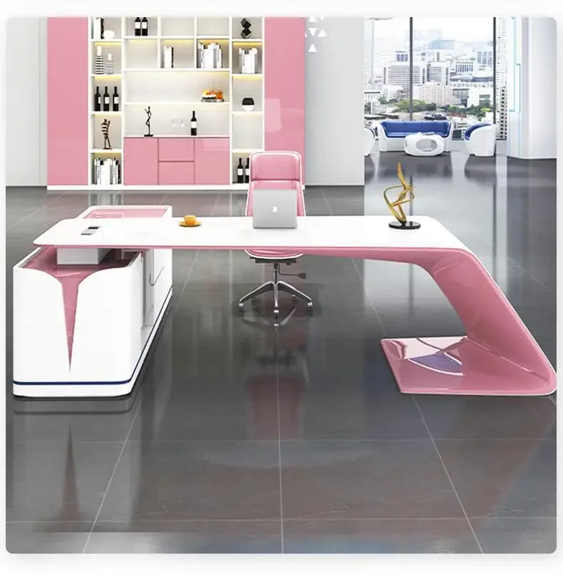 Simple Baked Boss Desk Modern President Creative Large Class Office Desk Special-shaped Manager Mesa De Escritorio Furniture