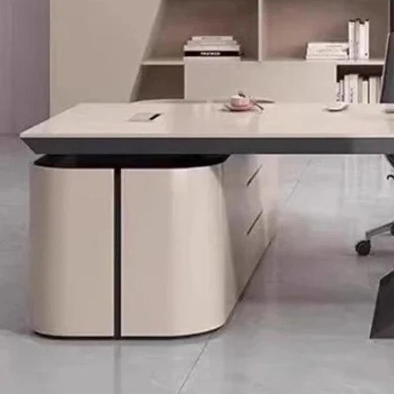 L Shaped Office Desk Sets Boss Modern Light Luxury Cabinet Chairs Computer Designerescritorios Gaming Study Table Furniture