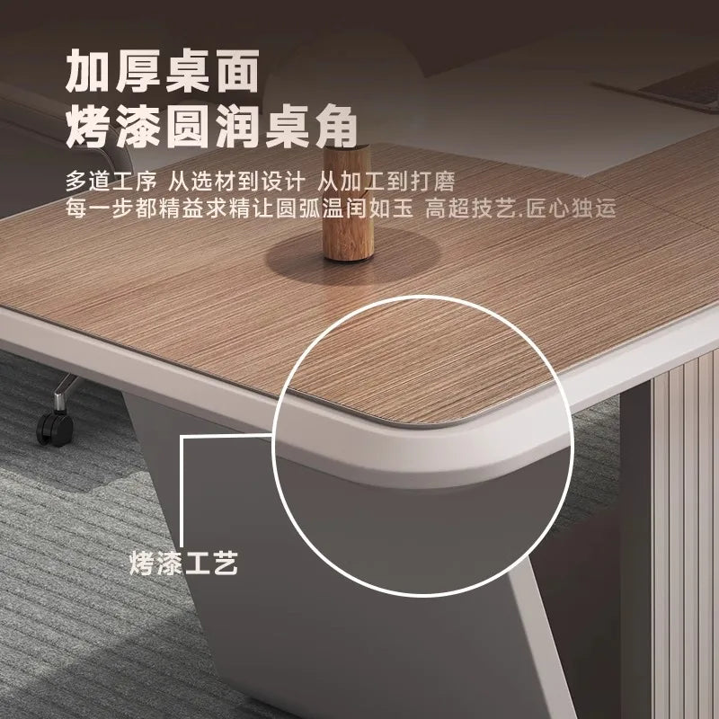 (VIP2) High-end light luxury desk boss desk simple modern paint large desk president desk manager desk and chair combination