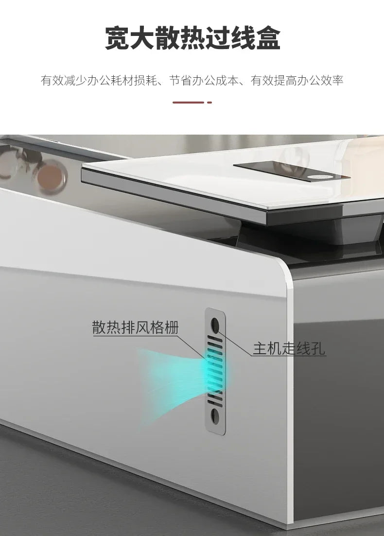 Boss, president, simple modern big desk, manager's supervisor's desk, office  and chair combination, abnormity