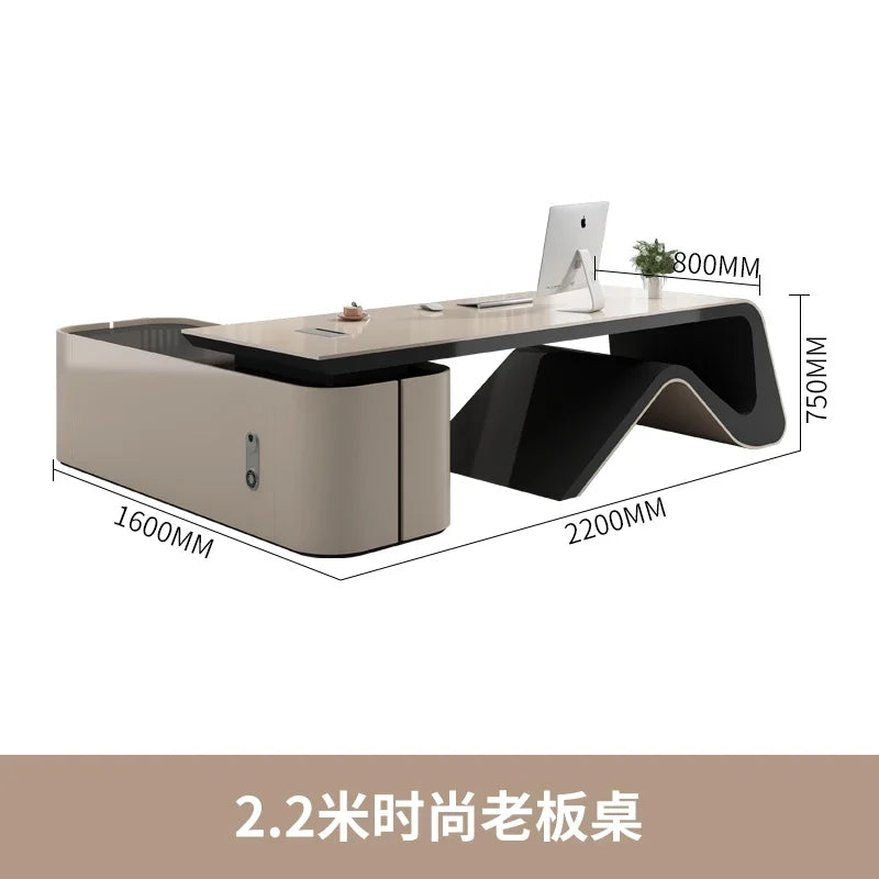 L Shaped Office Desk Sets Boss Modern Light Luxury Cabinet Chairs Computer Designerescritorios Gaming Study Table Furniture