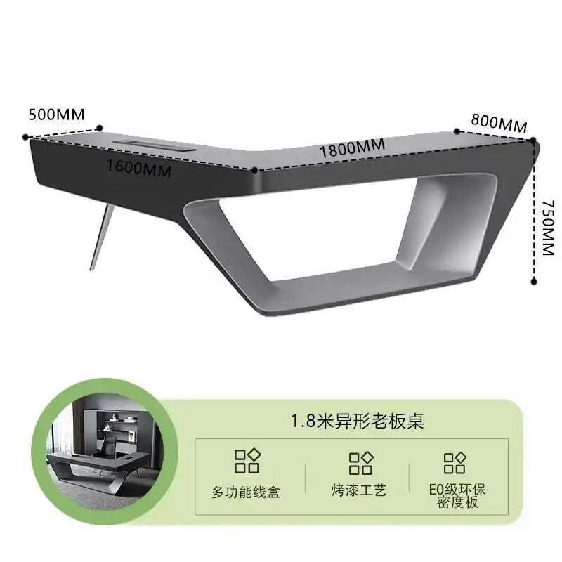 Modern Executive Office Desk - Smart Charging Hub Cable Management Luxury Desktop PC Accessories Bureau De Direction Furniture