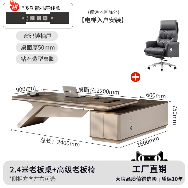 Design European Office Desk Modern Computer Standing Executive Office Desk Minimalist Organizers Scrivania Commercial Furniture