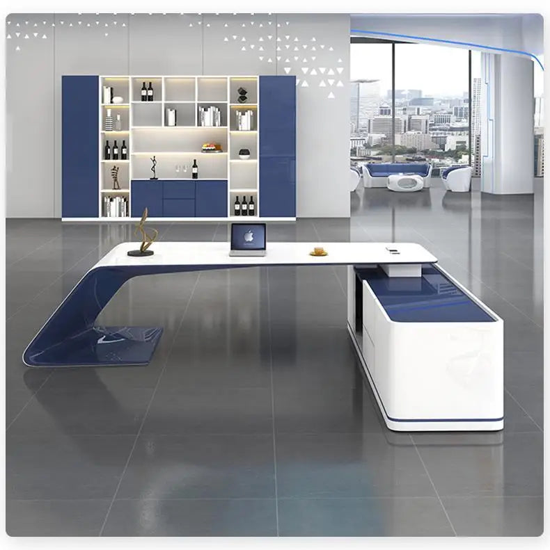 Simple Baked Boss Desk Modern President Creative Large Class Office Desk Special-shaped Manager Mesa De Escritorio Furniture