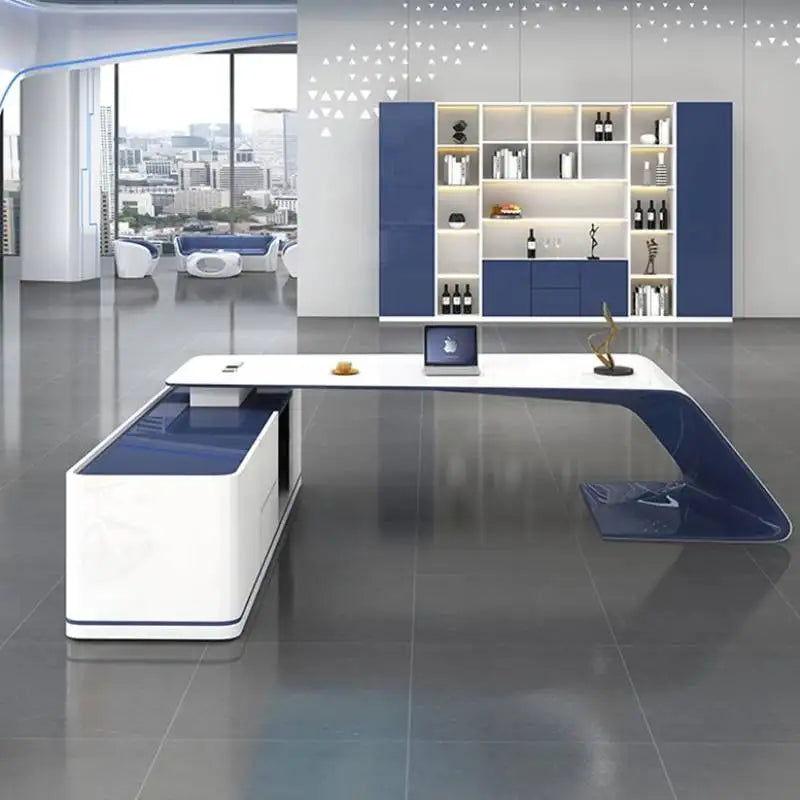 Simple Baked Boss Desk Modern President Creative Large Class Office Desk Special-shaped Manager Mesa De Escritorio Furniture