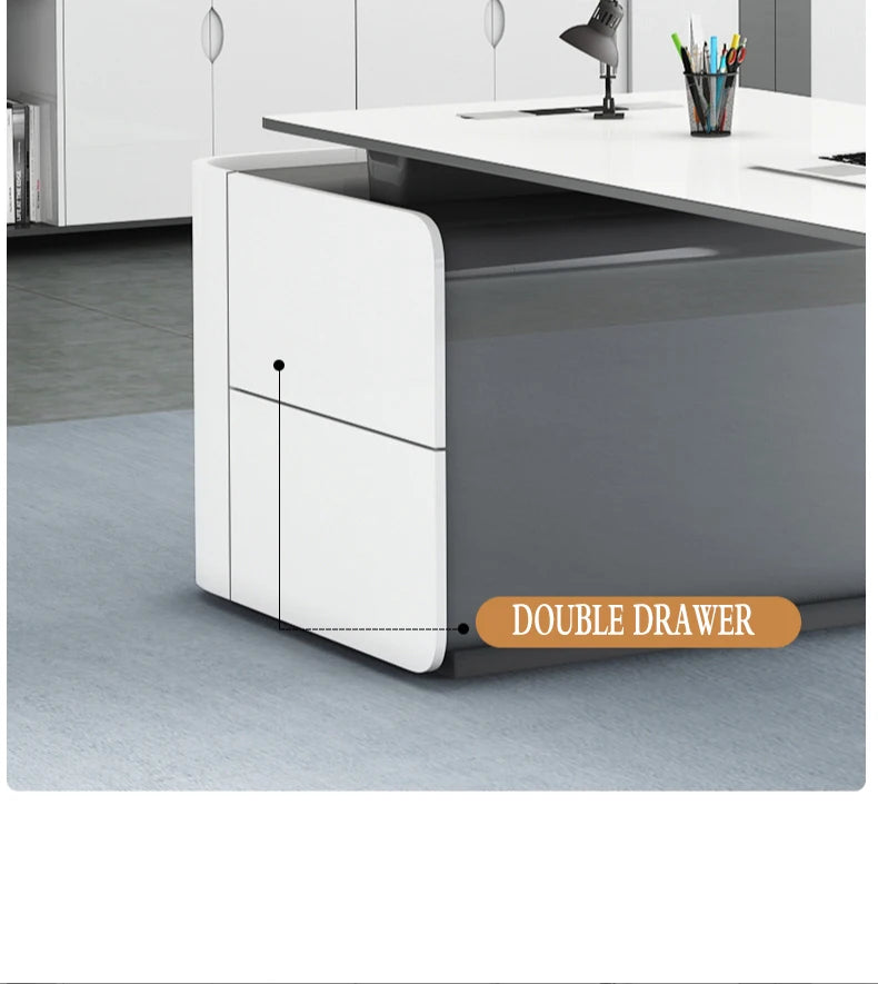 Top Manufacturers Office Furniture Manager Desk Popular Modern Wooden Table CEO Executive Office Desk l Shaped Desk
