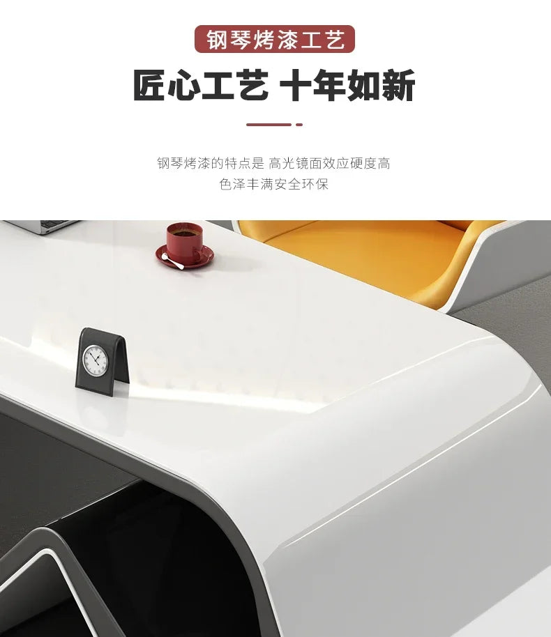 Boss, president, simple modern big desk, manager's supervisor's desk, office  and chair combination, abnormity
