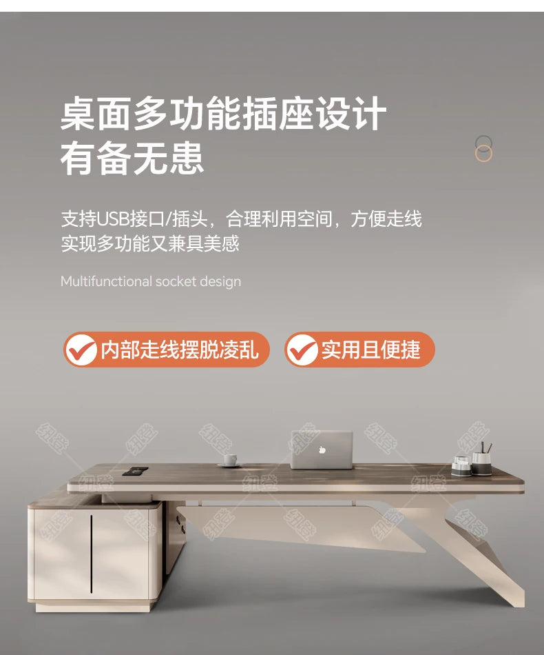 Design European Office Desk Modern Computer Standing Executive Office Desk Minimalist Organizers Scrivania Commercial Furniture
