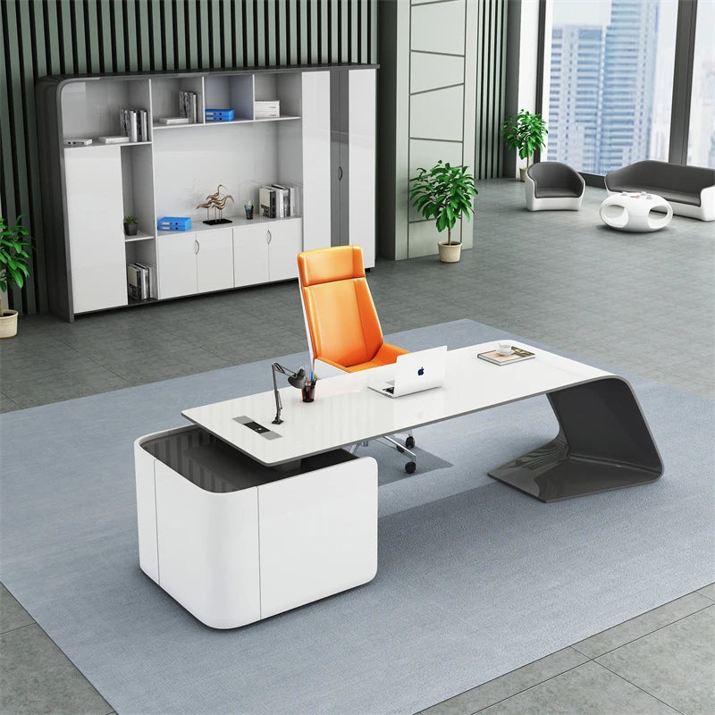 Top Manufacturers Office Furniture Manager Desk Popular Modern Wooden Table CEO Executive Office Desk l Shaped Desk