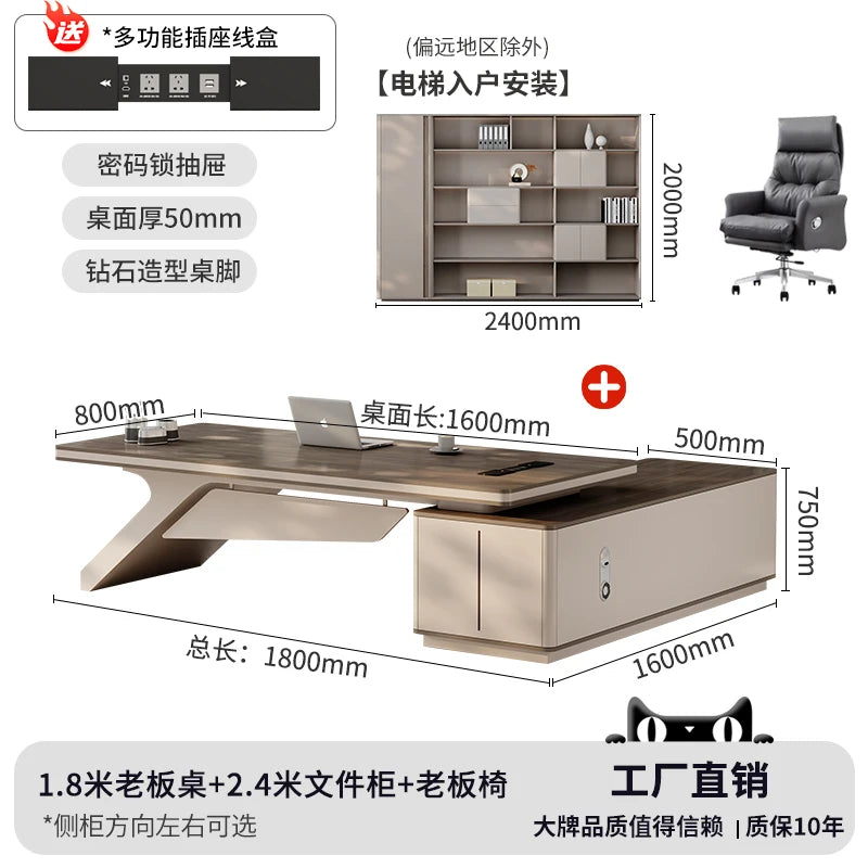 Design European Office Desk Modern Computer Standing Executive Office Desk Minimalist Organizers Scrivania Commercial Furniture