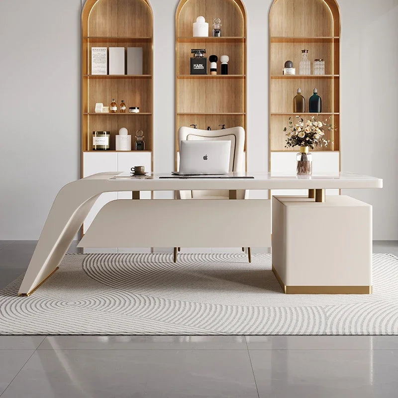 Designer Storage Office Desk Writing Asthetic Drawers Organizer Computer Desks Gaming White Mesa Para Computador Furniture