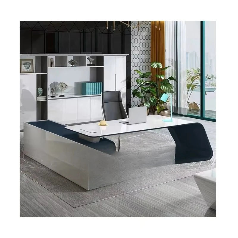 Wholesale Customized Wood Home Office Desk Modern Design L Shaped Boss Office Computer Desk Table