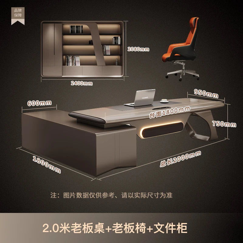Luxury Floor Office Desk In Stock Secretary In Stock Long Office Desk European Work Bookshelf Escritorio Oficina Desk Furniture