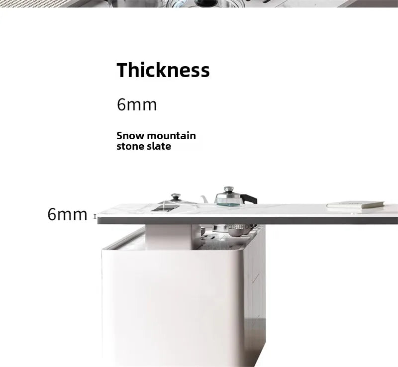 Italian Minimalist Rock Board Office Desks Home Study Table Integrated Light Luxury Office Furniture Modern Boss Computer Desk