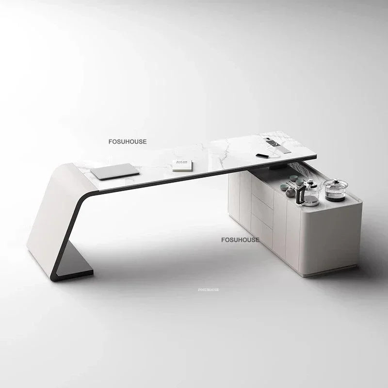 Home Study Table Integrated Italian Rock Board Office Desks Luxury Office Furniture Modern Boss Computer Desk f