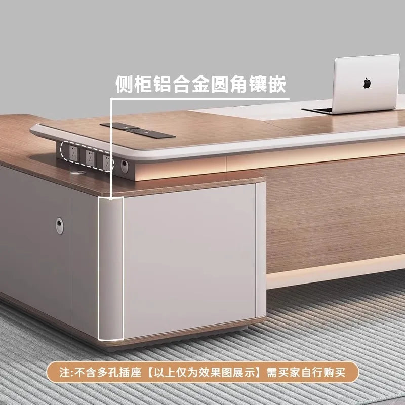 (VIP2) High-end light luxury desk boss desk simple modern paint large desk president desk manager desk and chair combination