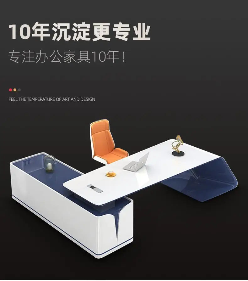 Simple Baked Boss Desk Modern President Creative Large Class Office Desk Special-shaped Manager Mesa De Escritorio Furniture
