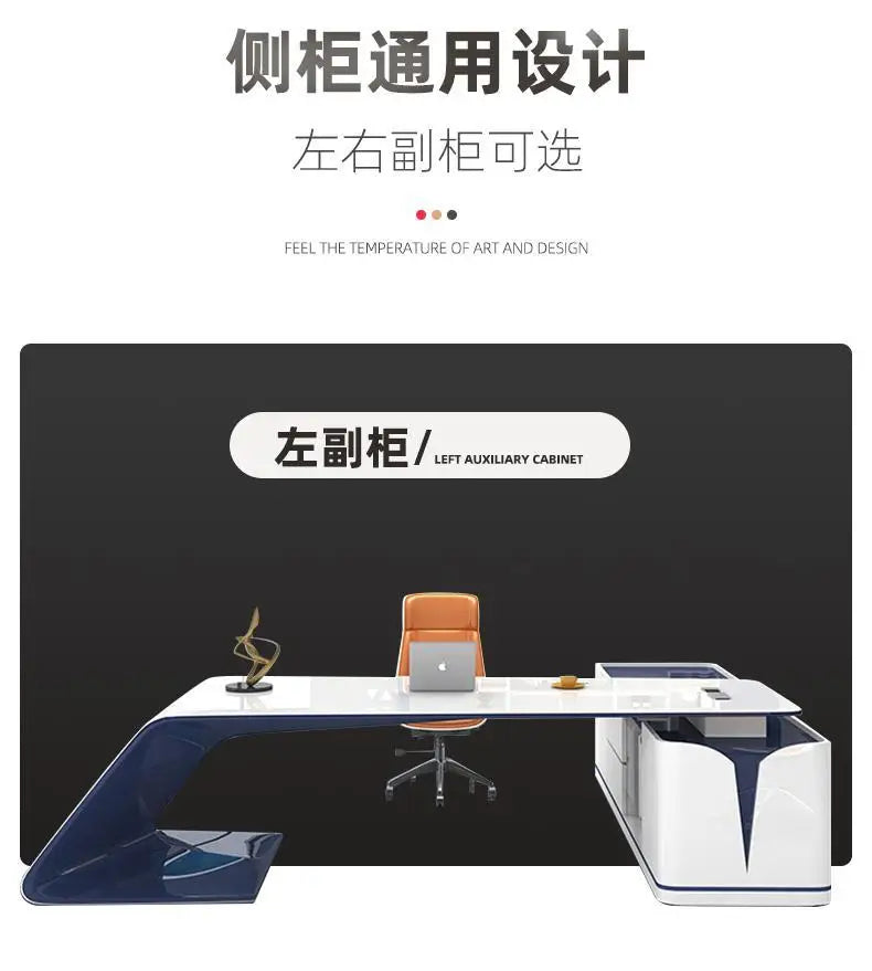 Simple Baked Boss Desk Modern President Creative Large Class Office Desk Special-shaped Manager Mesa De Escritorio Furniture