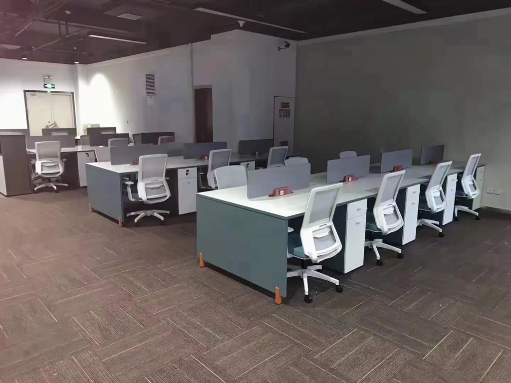 Nordic Style Modern I-Shape Executive CEO Computer Desk Full Office Business Set in Glossy Pink White MDF Furniture