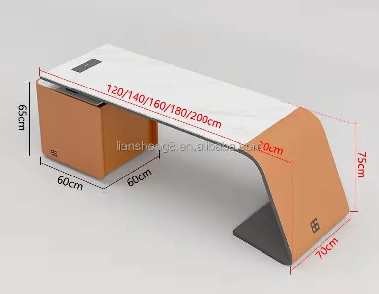 Office Desk Home Escritorio De Oficina Furniture Design Strong Mobilier De Bureau Home Executive Boss Luxury Office Desk GREY