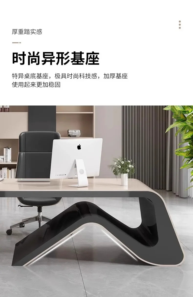 L Shaped Office Desk Sets Boss Modern Light Luxury Cabinet Chairs Computer Designerescritorios Gaming Study Table Furniture