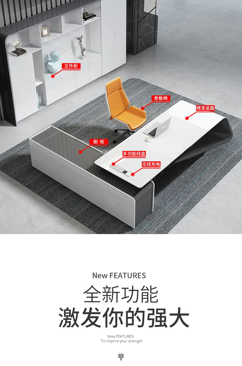Light Luxury High-end Designer Office Desk Fashionable High-end Modern Simple European Japanese Luxury Office Desk Furniture